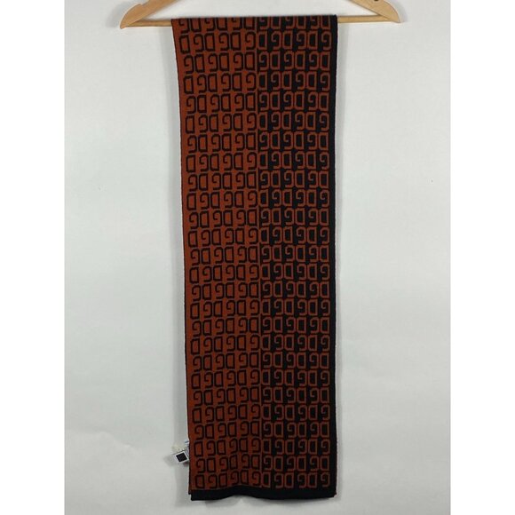 Dolce & Gabbana DG Monogam Wool/Acrylic Scarf Brown/Black Made in Italy F301 - Picture 2 of 6